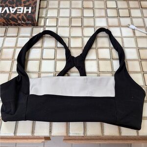 l*space Black and White Two-Tone Sports Bra